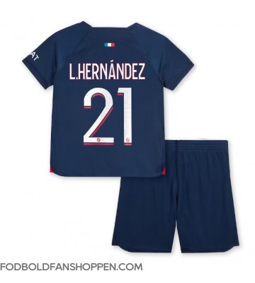 Paris Saint-Germain Lucas Hernandez #21 Hjemmebanetrøje Børn 2023-24 Kortærmet (+ Korte bukser)